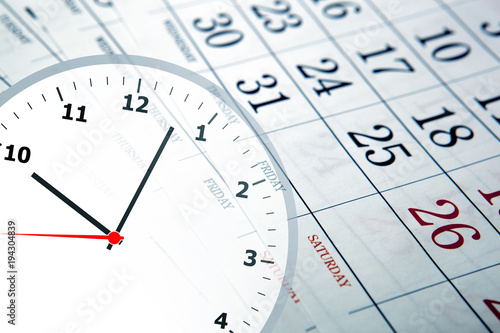 Wallpaper Mural wall calendar with the number of days and clock Torontodigital.ca