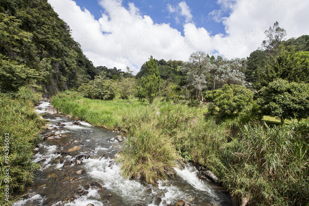 Caldera river through rocks in a rainforest, Boquete ,Chiriqui highlands, Panama, Central America