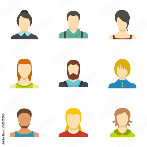 Self identification icons set. flat set of 9 self identificationvector icons for web isolated on white background