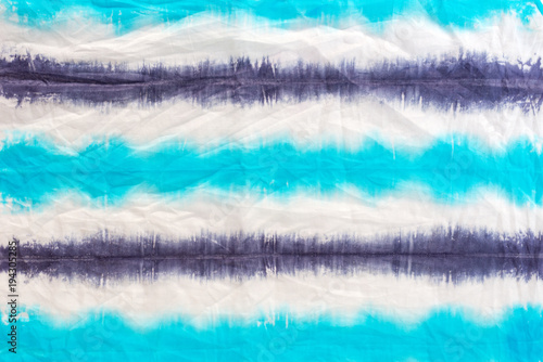 Obraz na płótnie striped tie dye pattern on cotton fabric abstract background.