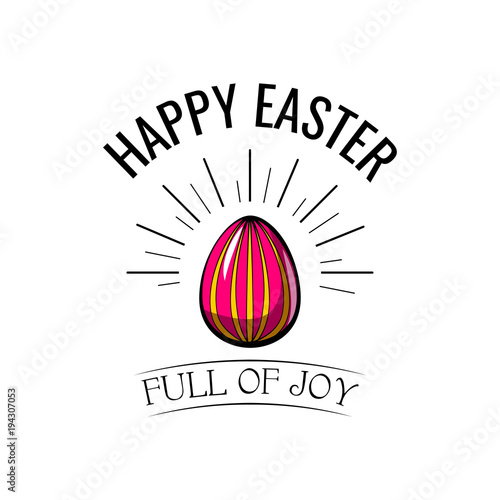 Happy Easter lettering for greeting card. Vector. photo