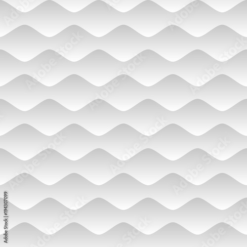 Vector gray background of waves. Seamless pattern.