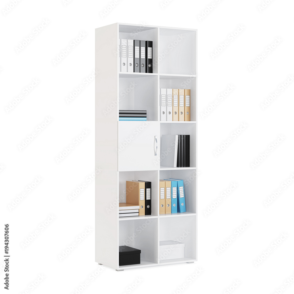 Shelving isolated on white background. 3D rendering. Shelving isolated on white background. 3D rendering.