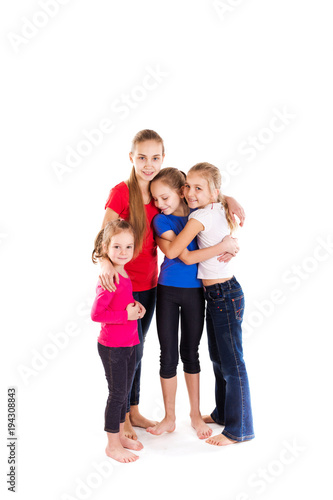 Group of happy kids isolated