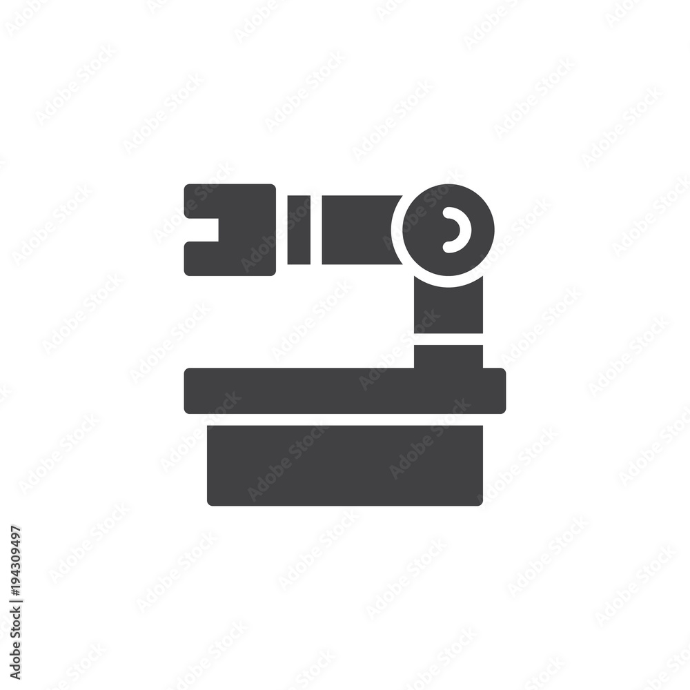 Mechanical arm vector icon. filled flat sign for mobile concept and web design. Industrial robot simple solid icon. Symbol, logo illustration. Pixel perfect vector graphics Mechanical arm vector icon. filled flat sign for mobile concept and web design. Industrial robot simple solid icon. Symbol, logo illustration. Pixel perfect vector graphics