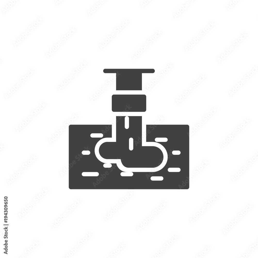 Discharge of liquid chemical waste vector icon. filled flat sign for mobile concept and web design. Pollution pipe simple solid icon. Symbol, logo illustration. Discharge of liquid chemical waste vector icon. filled flat sign for mobile concept and web design. Pollution pipe simple solid icon. Symbol, logo illustration.