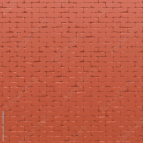 Red brick wall 3D render