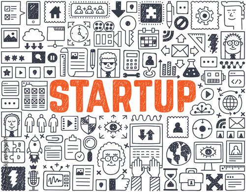 Startup - Hand drawn vector illustration