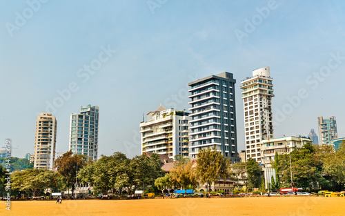 Mumbai skyline from Girgaon Chowpatty Beach photo
