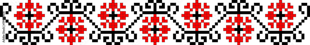 Traditional Romanian folk art knitted embroidery pattern Traditional Romanian folk art knitted embroidery pattern