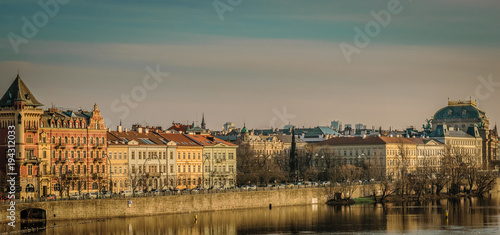 Prague Riverfront Buildings