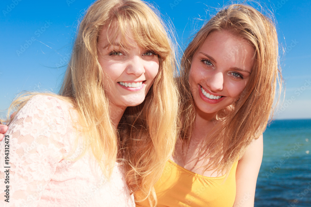 Two women best friends having fun outdoor Two women best friends having fun outdoor