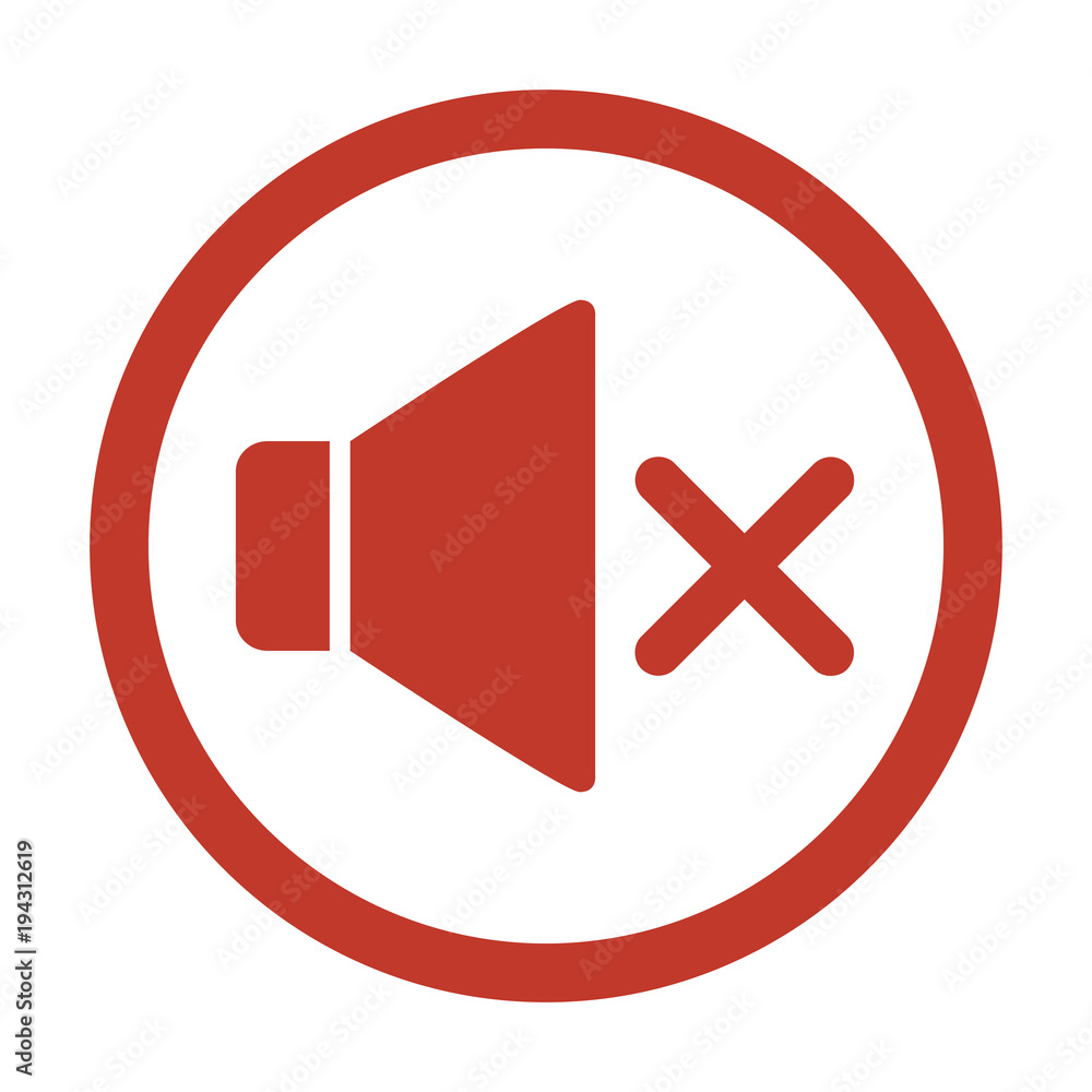 Obraz premium No Sound Sign on white background.