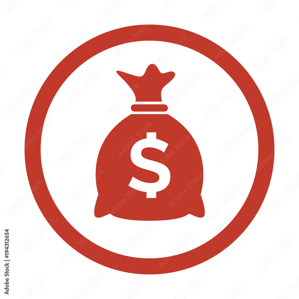 Money Bag Icon on white background. Money Bag Icon on white background.