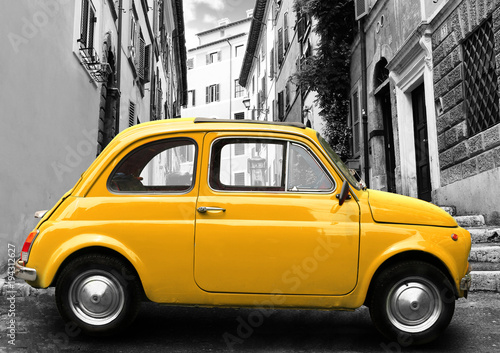 Retro car on background of street in Rome Italy © Zarya Maxim