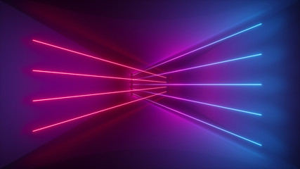 3d rendering, glowing lines, neon lights, abstract psychedelic background, ultraviolet, pink blue vibrant colors