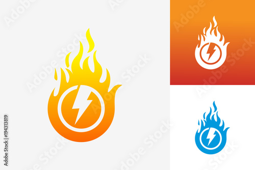 Electric Fire Logo Template Design Vector, Emblem, Design Concept, Creative Symbol, Icon