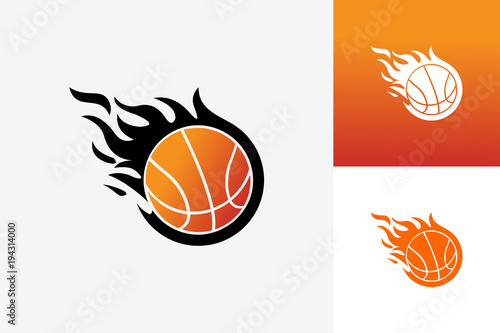 Basket Ball Fire Logo Template Design Vector, Emblem, Design Concept, Creative Symbol, Icon