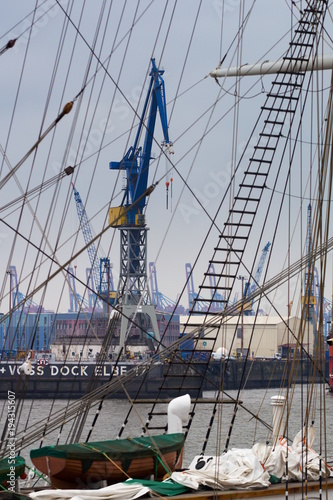 Big crane for loading ships in the port of Hamburg, Germany.