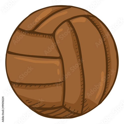 Vector Cartoon Old Fashioned Leather Volleyball Ball