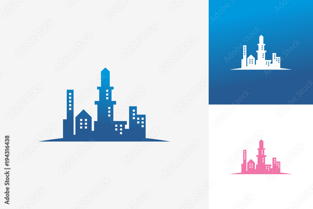 Obraz premium Town Logo Template Design Vector, Emblem, Design Concept, Creative Symbol, Icon