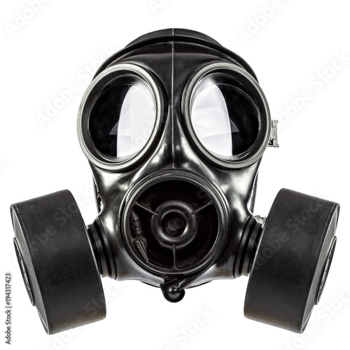 Fotografia gas mask on white
