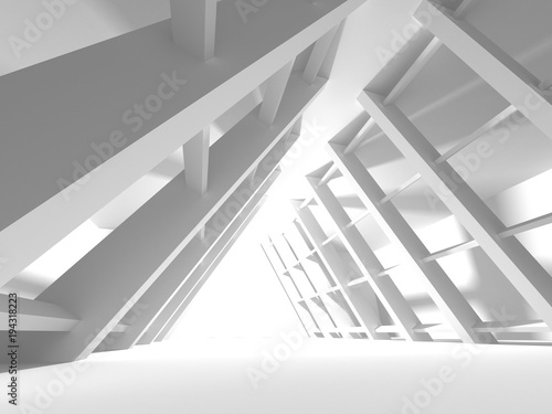 White Architecture Construction Modern Interior Background