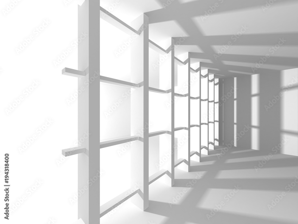Fototapeta premium Futuristic White Architecture Design Background