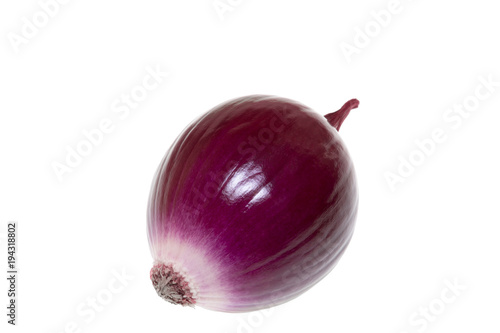 Red onion whole, isolated on white background