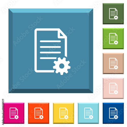 Document setup white icons on edged square buttons