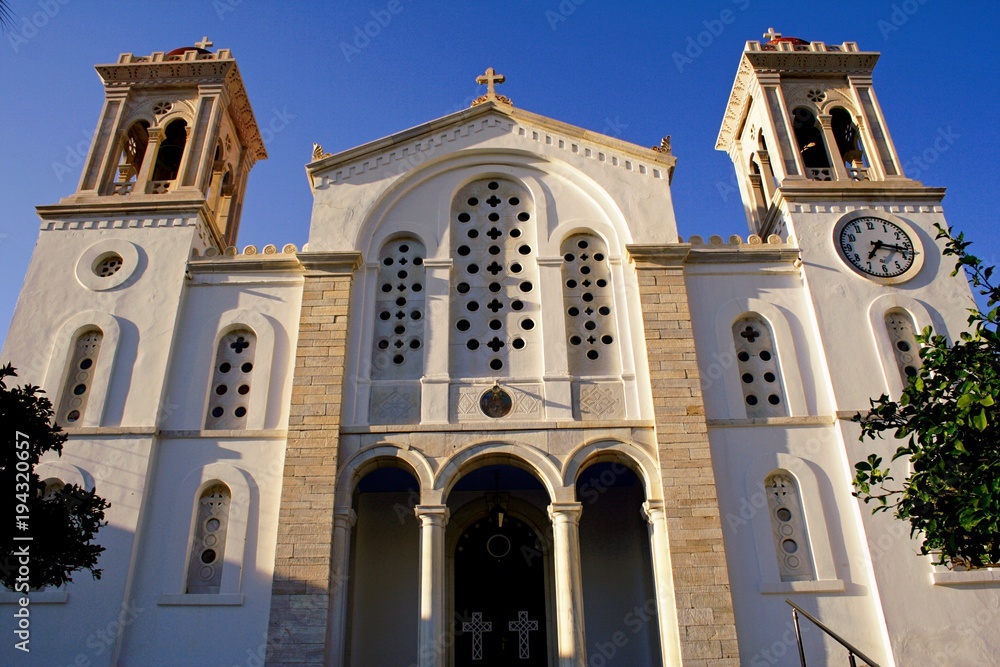 Church at Pyrgos village, Tinos island, Cyclades, Greece.