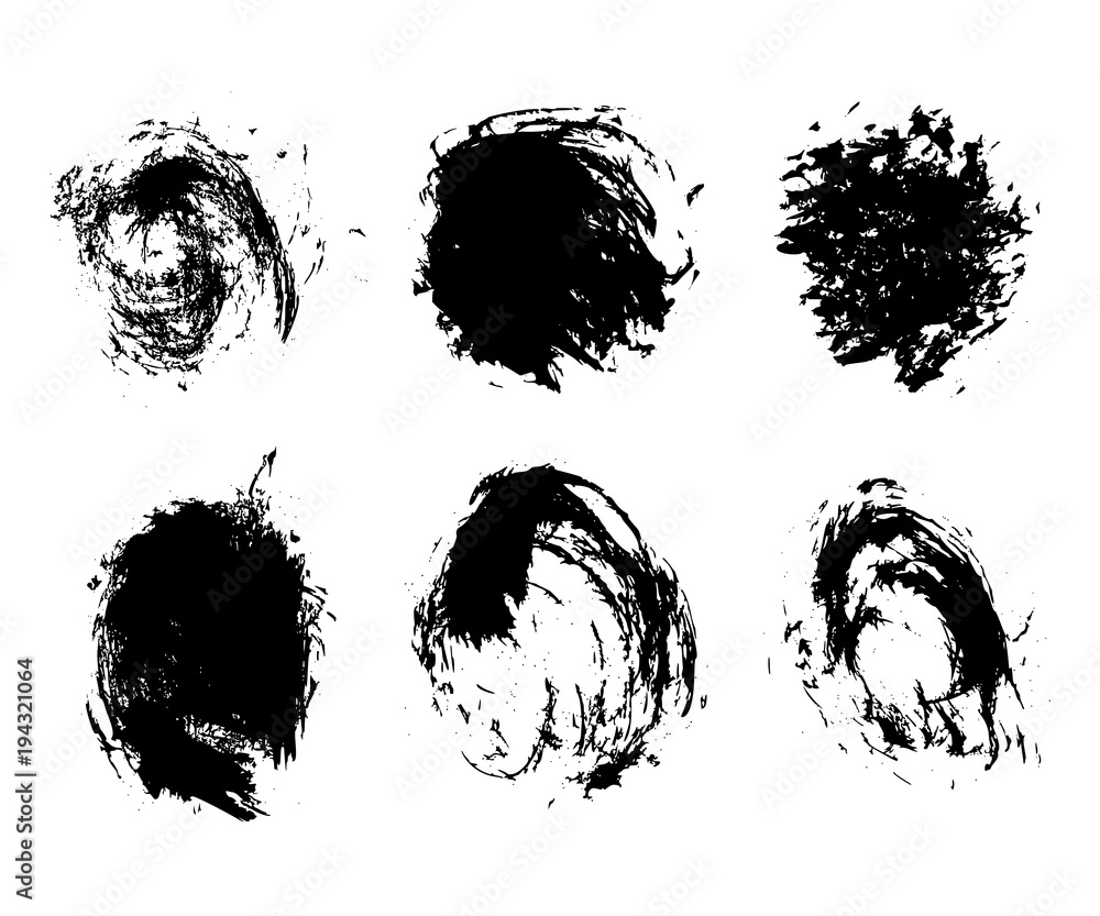 Mega collection of Hand drawn abstract black paint brush strokes, box ...