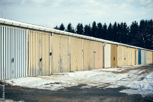 A row of old garages