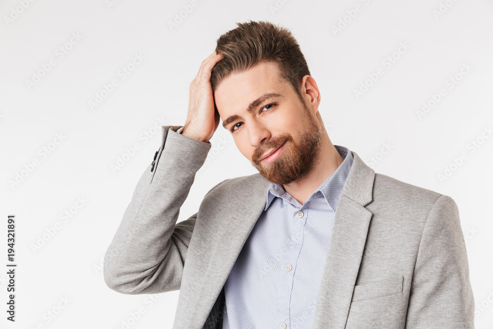 Portrait of a charming young man wearing jacket Portrait of a charming young man wearing jacket
