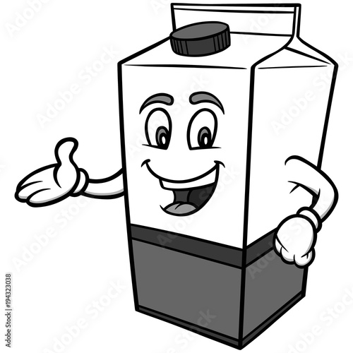 Milk Carton Illustration - A vector cartoon illustration of a Milk Carton.