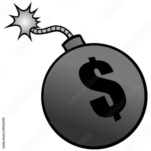 Money Bomb Illustration - A vector cartoon illustration of a crowd funding concept.
