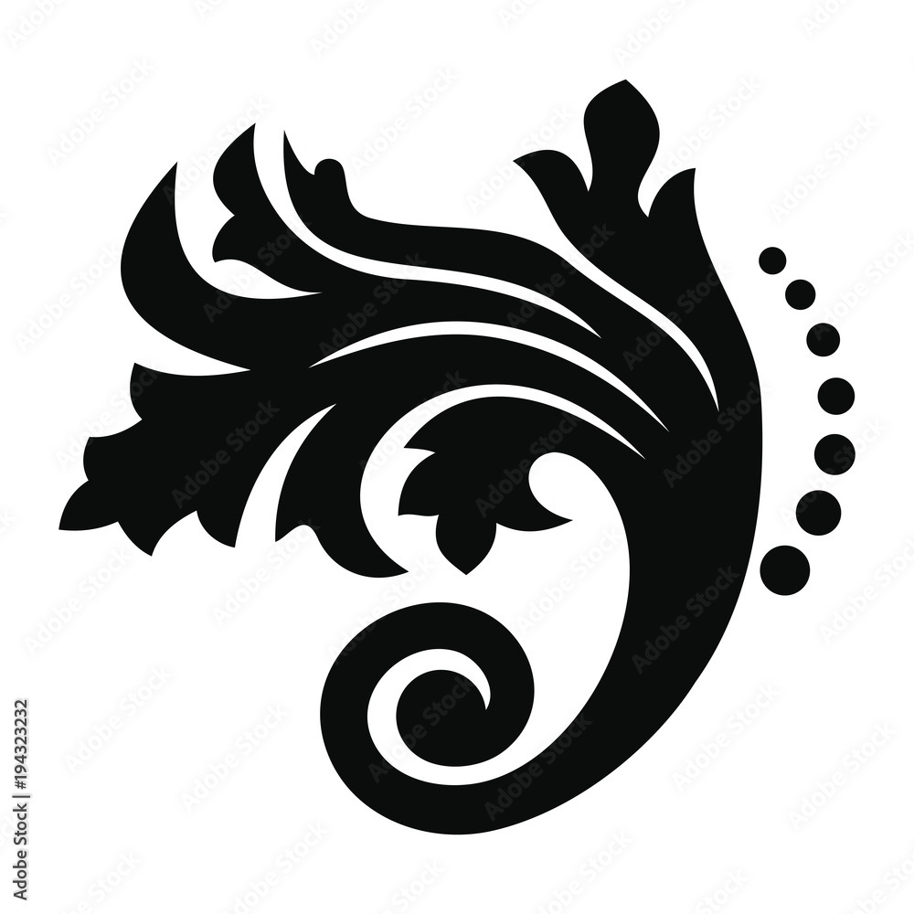 Naklejka premium Vintage vector pattern with wavy elements for printing design. Black drawing isolated on white background.