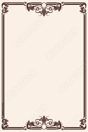 Vintage vector pattern with wavy elements for printing design. Brown drawing isolated on beige background.