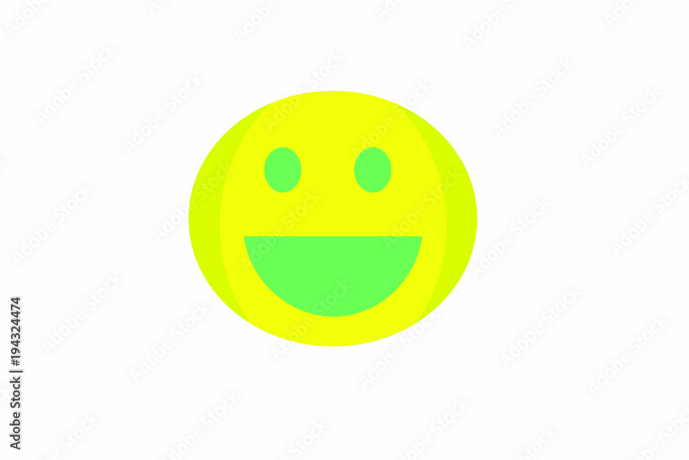 Fototapeta premium A smiling face of yellow and green