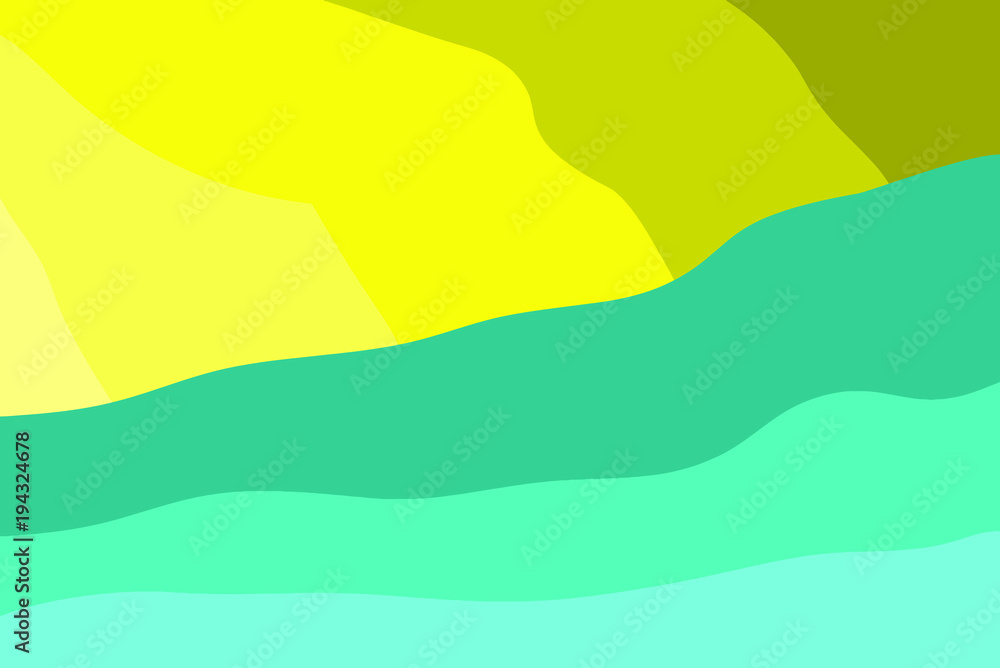 Abstract illustration of the sea and the sun