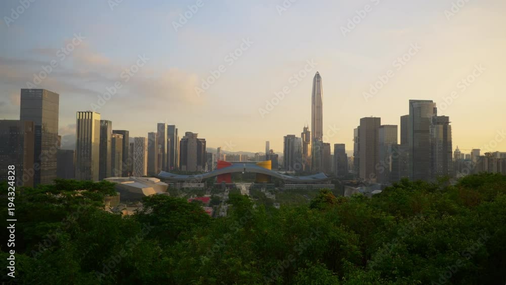 sunset time shenzhen city downtown park view point panorama 4k china
sunset time shenzhen city downtown park view point panorama 4k china