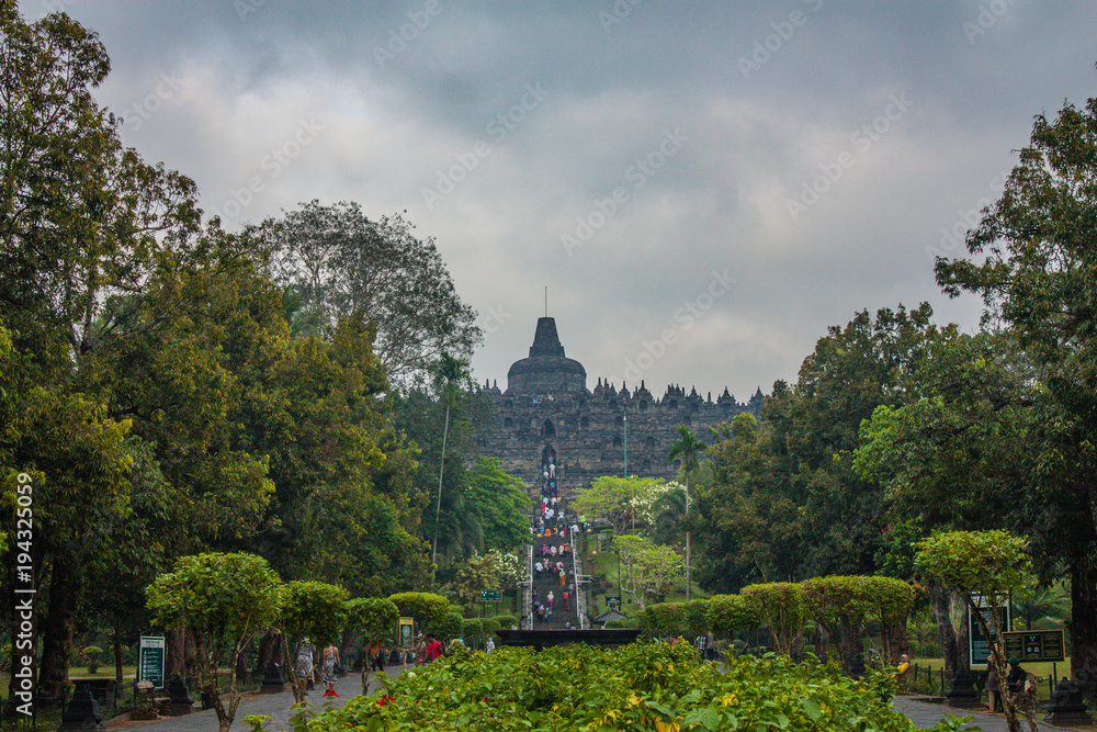 Yogyakarta, Java/Indonesia approaches to Borobudur temple landscape