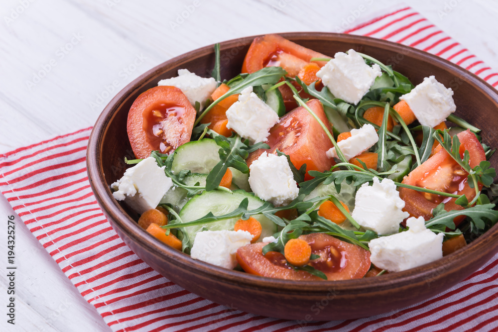 Vegetable salad with cheese feta