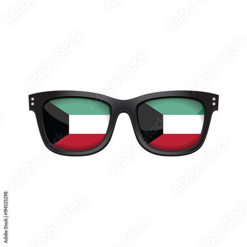 Kuwait national flag fashionable sunglasses