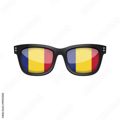 Romania national flag fashionable sunglasses