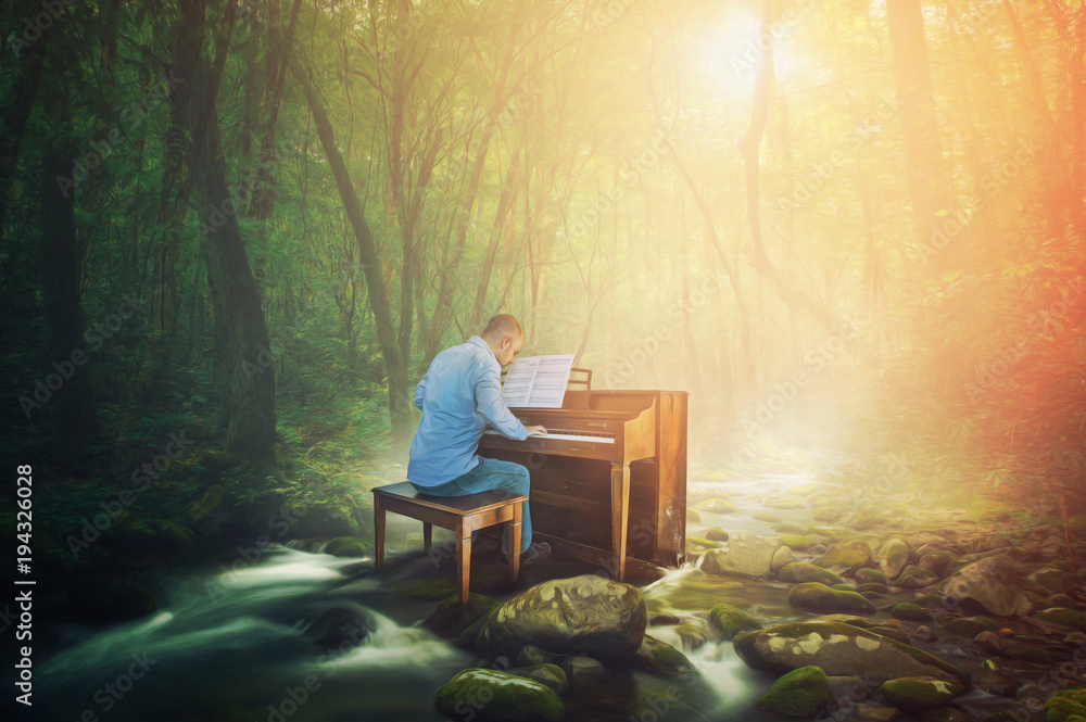 © Kevin Carden - Playing music in the forest
