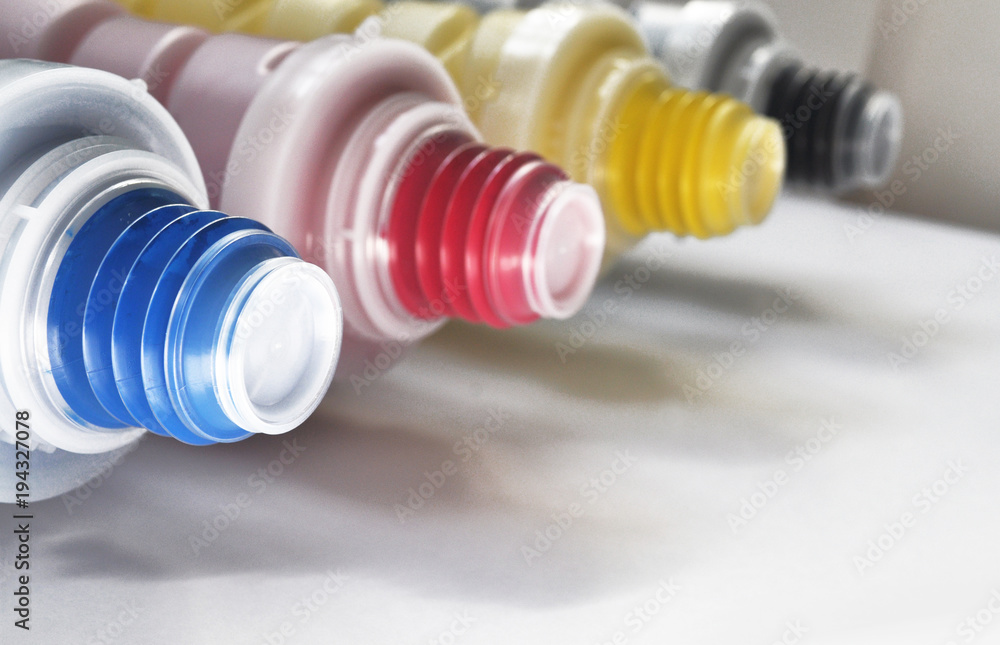 Color toners on the white Color toners on the white