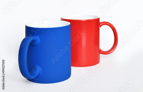 Red and blue mug on