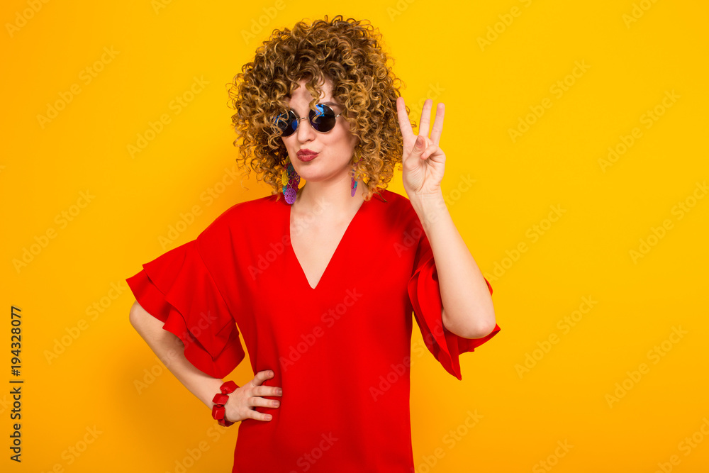 Attractive woman with short curly hair Attractive woman with short curly hair