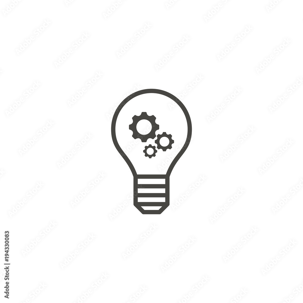 Idea icon. Light lamp bulb with cogwheel gear symbols vector Idea icon. Light lamp bulb with cogwheel gear symbols vector